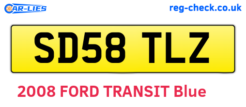 SD58TLZ are the vehicle registration plates.