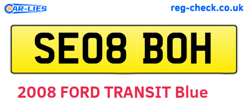 SE08BOH are the vehicle registration plates.