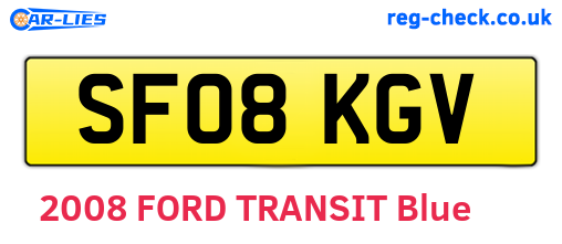 SF08KGV are the vehicle registration plates.