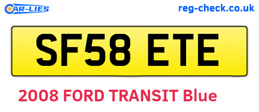 SF58ETE are the vehicle registration plates.