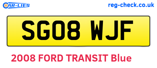 SG08WJF are the vehicle registration plates.