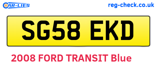 SG58EKD are the vehicle registration plates.