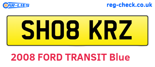 SH08KRZ are the vehicle registration plates.
