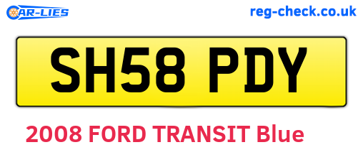 SH58PDY are the vehicle registration plates.