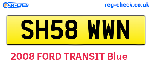 SH58WWN are the vehicle registration plates.