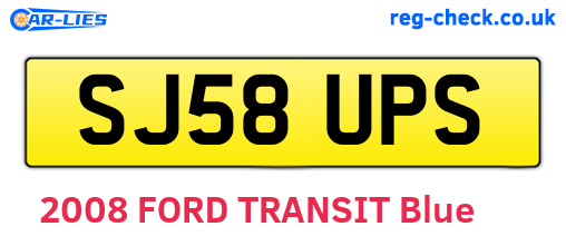SJ58UPS are the vehicle registration plates.