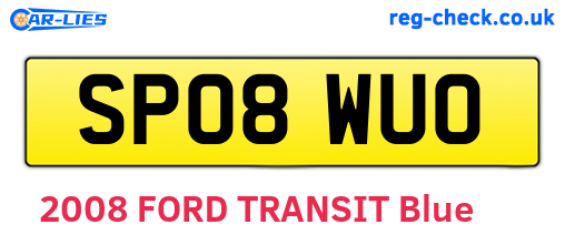 SP08WUO are the vehicle registration plates.