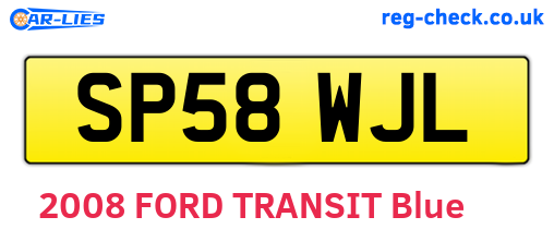 SP58WJL are the vehicle registration plates.