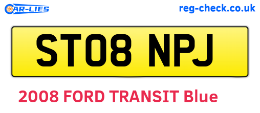 ST08NPJ are the vehicle registration plates.