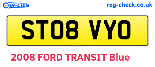 ST08VYO are the vehicle registration plates.