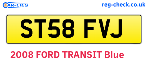 ST58FVJ are the vehicle registration plates.