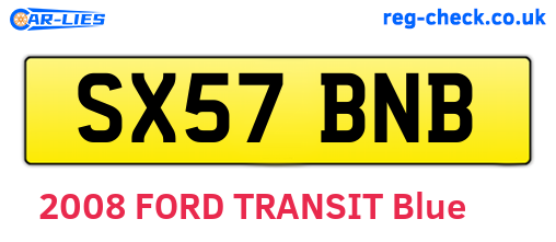 SX57BNB are the vehicle registration plates.