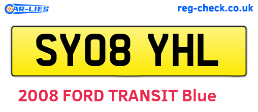 SY08YHL are the vehicle registration plates.