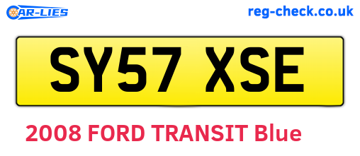 SY57XSE are the vehicle registration plates.
