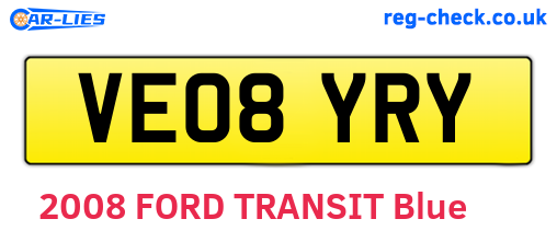 VE08YRY are the vehicle registration plates.