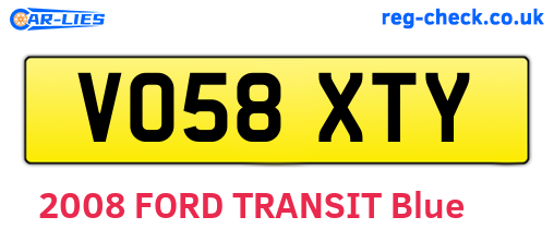 VO58XTY are the vehicle registration plates.