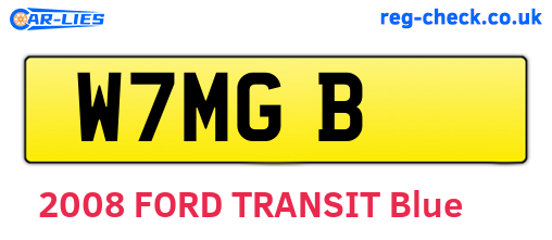 W7MGB are the vehicle registration plates.