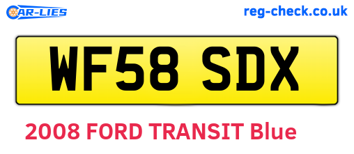 WF58SDX are the vehicle registration plates.
