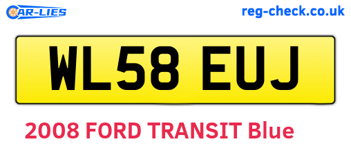 WL58EUJ are the vehicle registration plates.