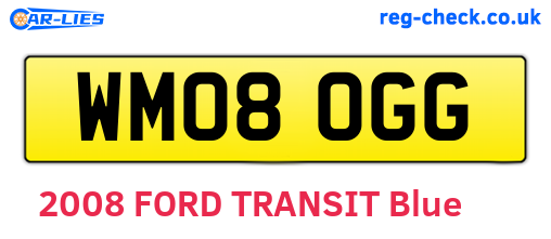 WM08OGG are the vehicle registration plates.