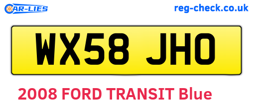 WX58JHO are the vehicle registration plates.