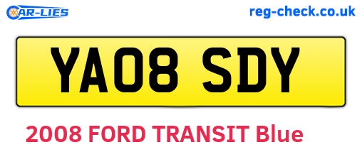 YA08SDY are the vehicle registration plates.