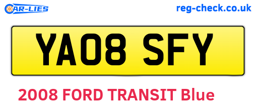 YA08SFY are the vehicle registration plates.