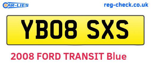 YB08SXS are the vehicle registration plates.
