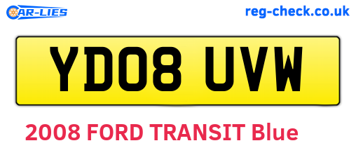 YD08UVW are the vehicle registration plates.