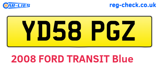 YD58PGZ are the vehicle registration plates.
