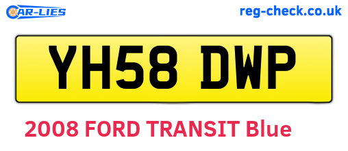 YH58DWP are the vehicle registration plates.