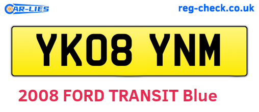 YK08YNM are the vehicle registration plates.