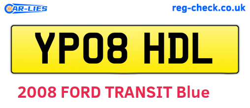 YP08HDL are the vehicle registration plates.