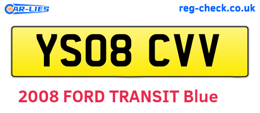 YS08CVV are the vehicle registration plates.