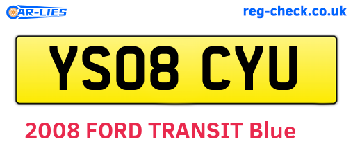 YS08CYU are the vehicle registration plates.