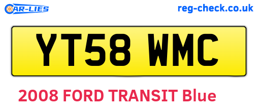 YT58WMC are the vehicle registration plates.