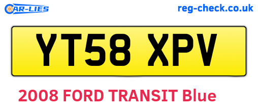 YT58XPV are the vehicle registration plates.