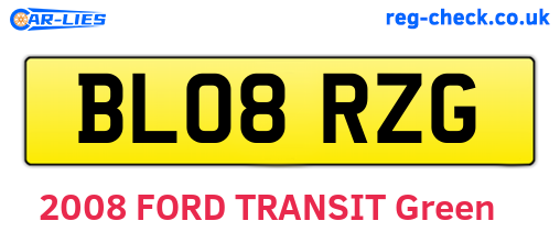 BL08RZG are the vehicle registration plates.