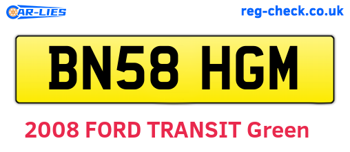 BN58HGM are the vehicle registration plates.