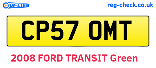 CP57OMT are the vehicle registration plates.