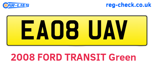 EA08UAV are the vehicle registration plates.