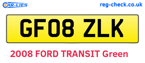 GF08ZLK are the vehicle registration plates.