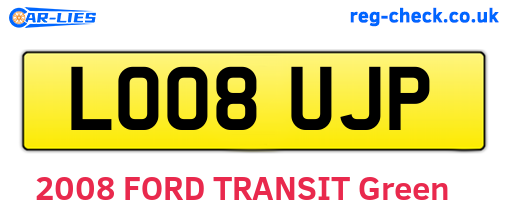 LO08UJP are the vehicle registration plates.