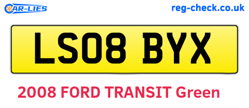 LS08BYX are the vehicle registration plates.
