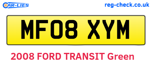MF08XYM are the vehicle registration plates.