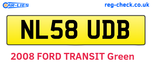 NL58UDB are the vehicle registration plates.