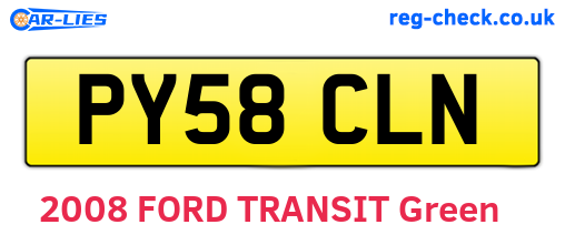 PY58CLN are the vehicle registration plates.