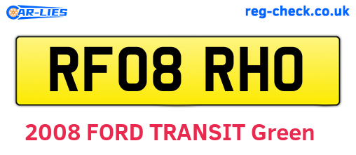 RF08RHO are the vehicle registration plates.