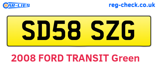 SD58SZG are the vehicle registration plates.