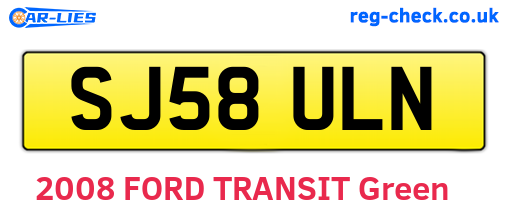 SJ58ULN are the vehicle registration plates.